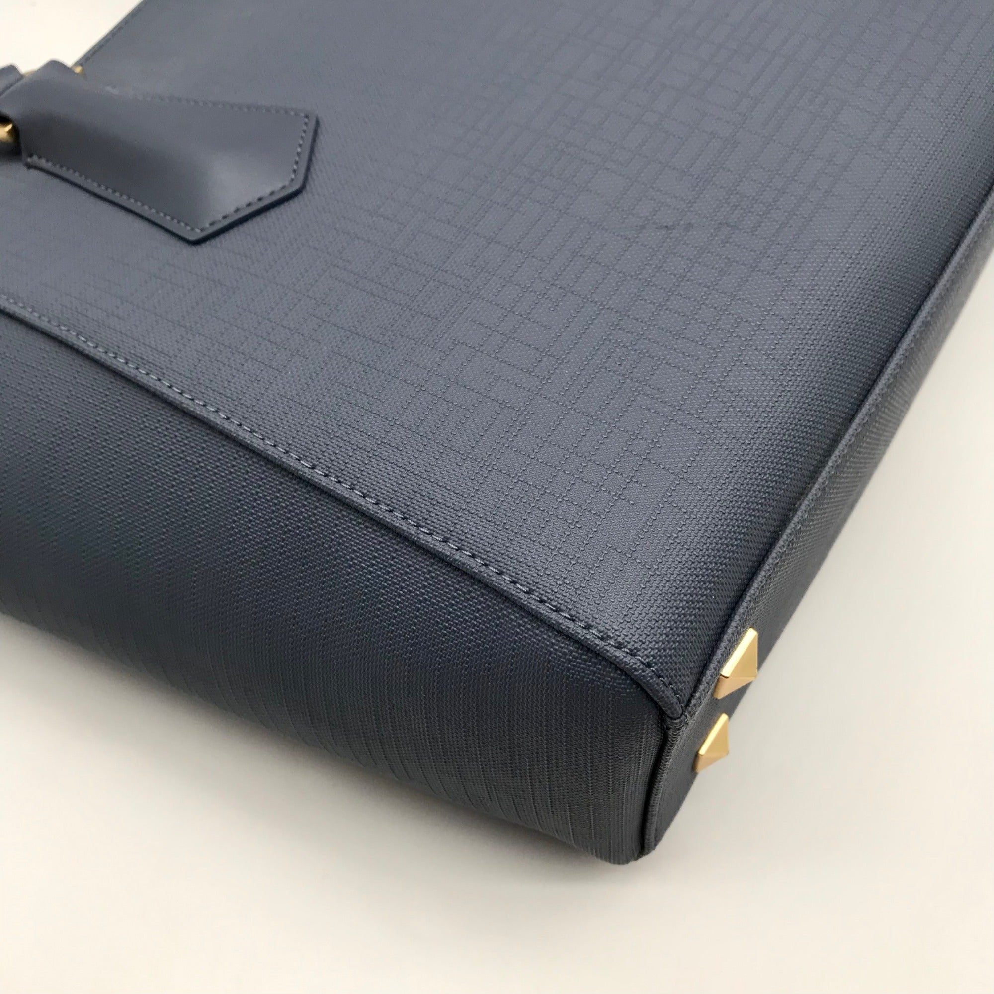 Dagne Dover Grey And Blue Coated Canvas Legend Tote Bag With Wallet