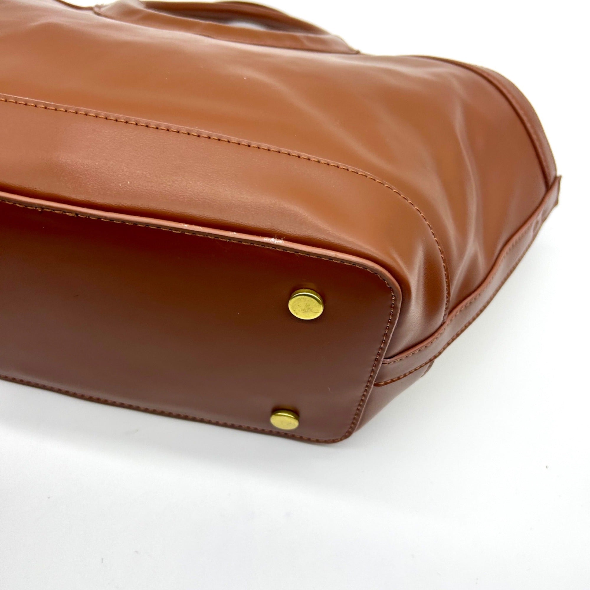 MMs Brands Beige and Brown Canvas Tote Bag