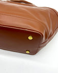 MMs Brands Beige and Brown Canvas Tote Bag