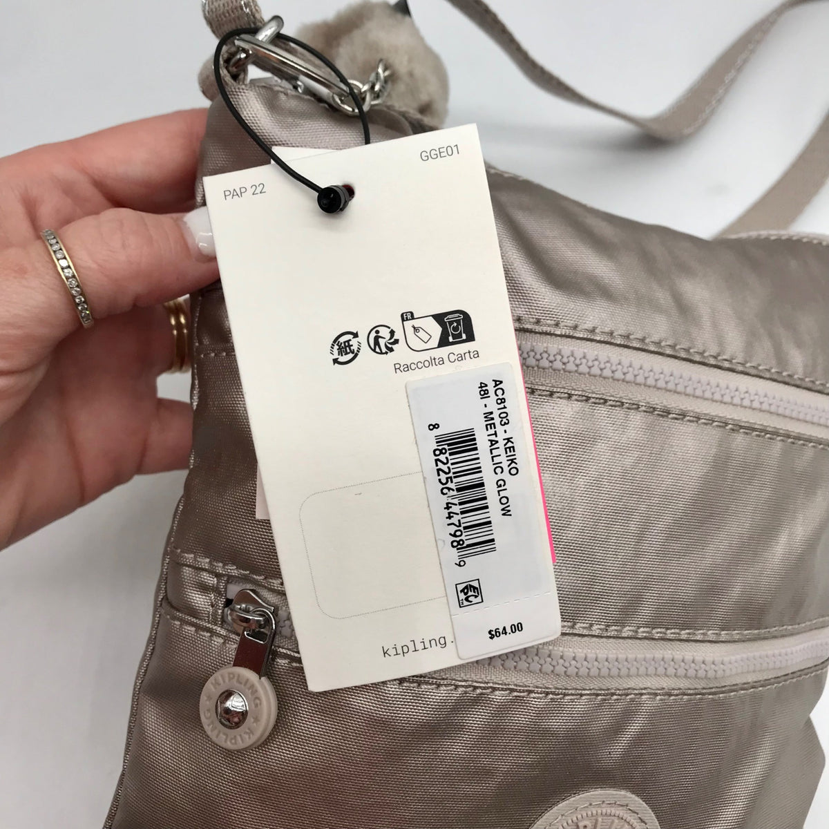 Kipling Metallic Glowy Keiko Crossbody Bag
