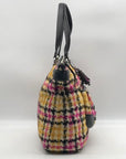 Coach Beige Daisy Wool Tweed Plaid Emma Tote Bag  F25083