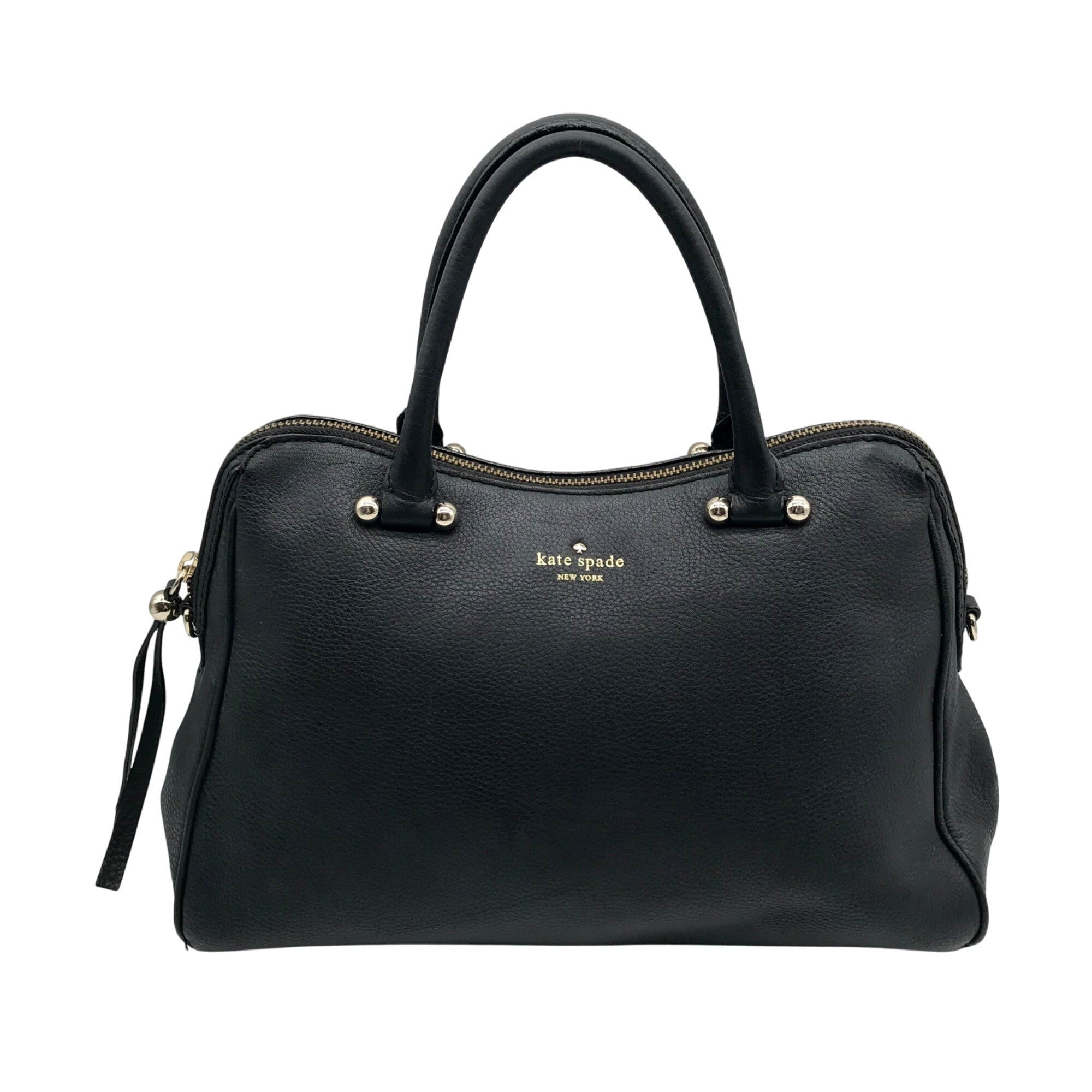 Kate Spade Black Pebbled Leather Charles Street Audrey Satchel Bag