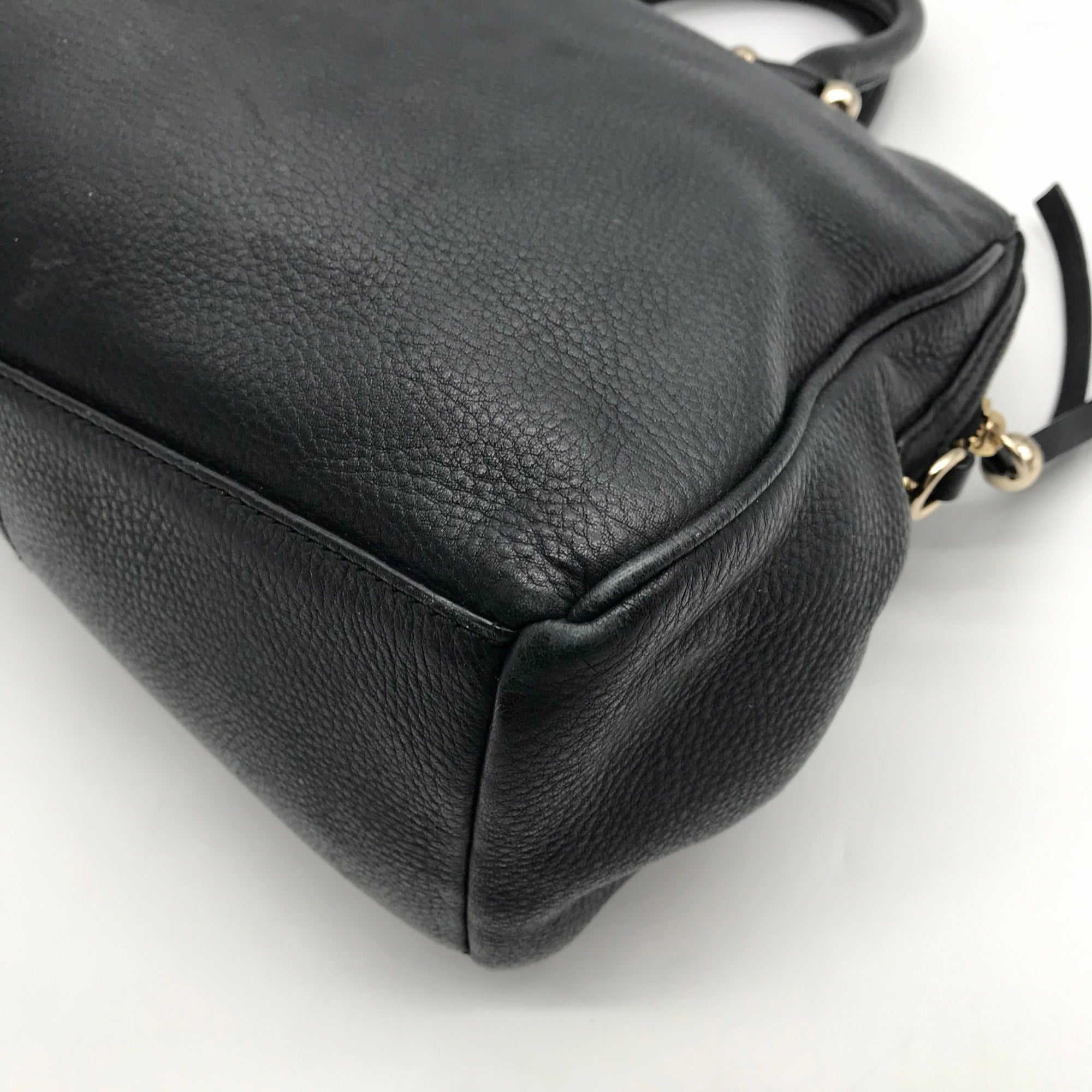 Kate Spade Black Pebbled Leather Charles Street Audrey Satchel Bag
