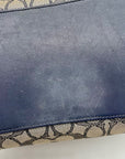 Coach Blue Leather And Canvas Print Reversible Shoulder Bag