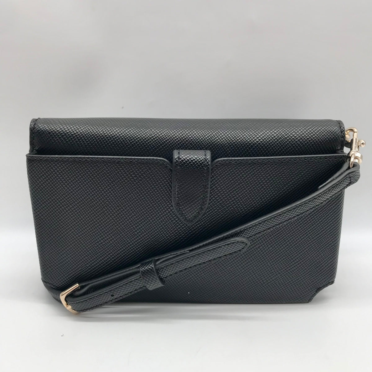 Guess Black Textured Noelle Flap Mini Crossbody