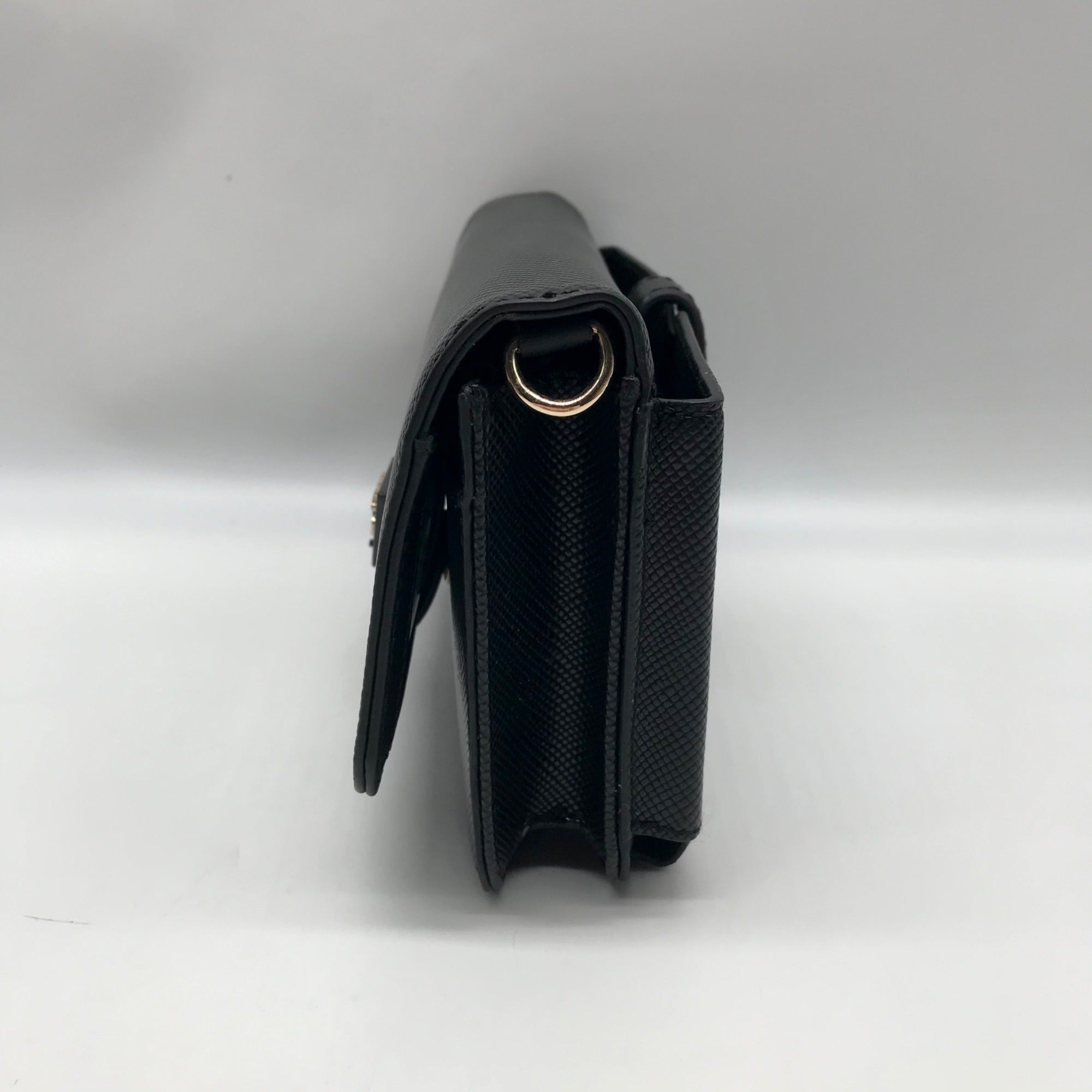 Guess Black Textured Noelle Flap Mini Crossbody