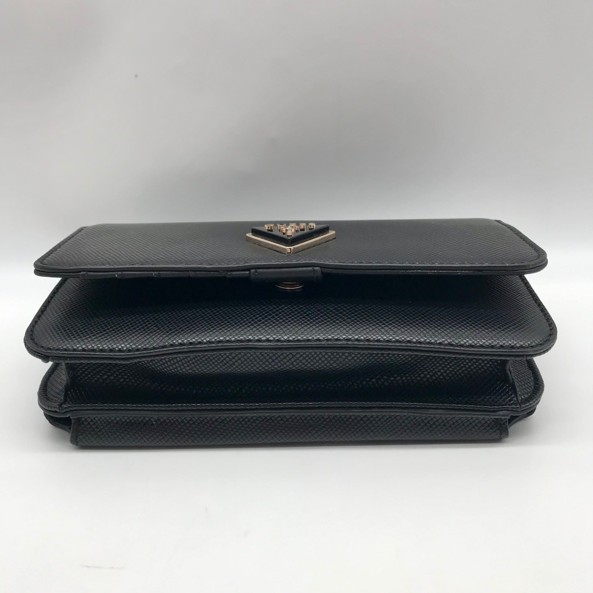 Guess Black Textured Noelle Flap Mini Crossbody