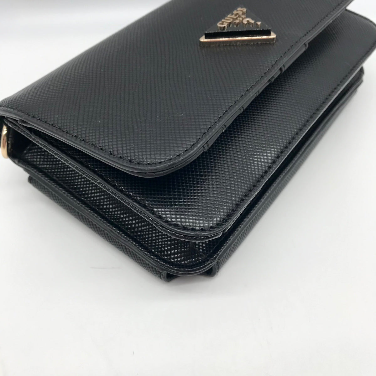 Guess Black Textured Noelle Flap Mini Crossbody