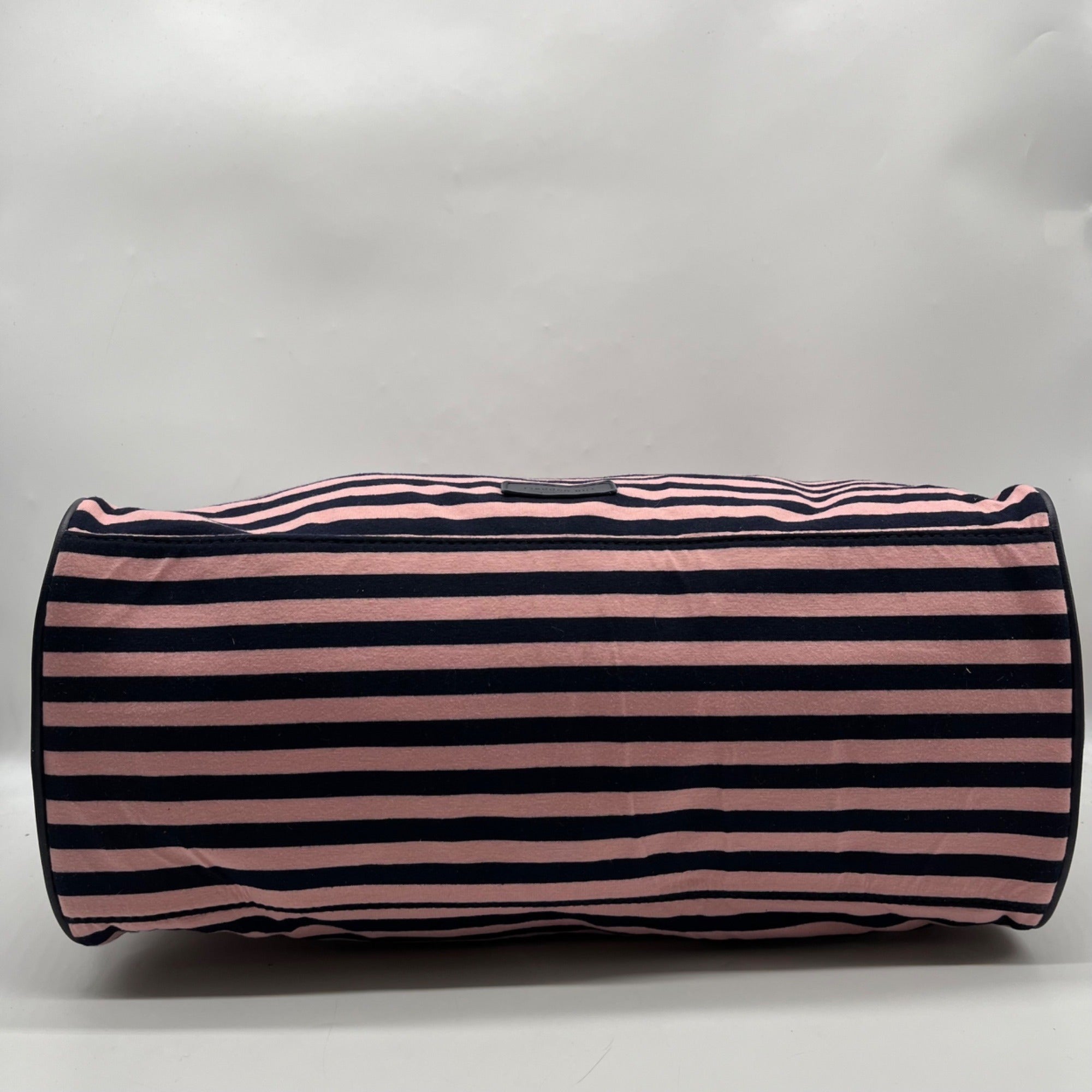 Madden Girl Navy And Pink Striped Weekender Travel Duffel Bag