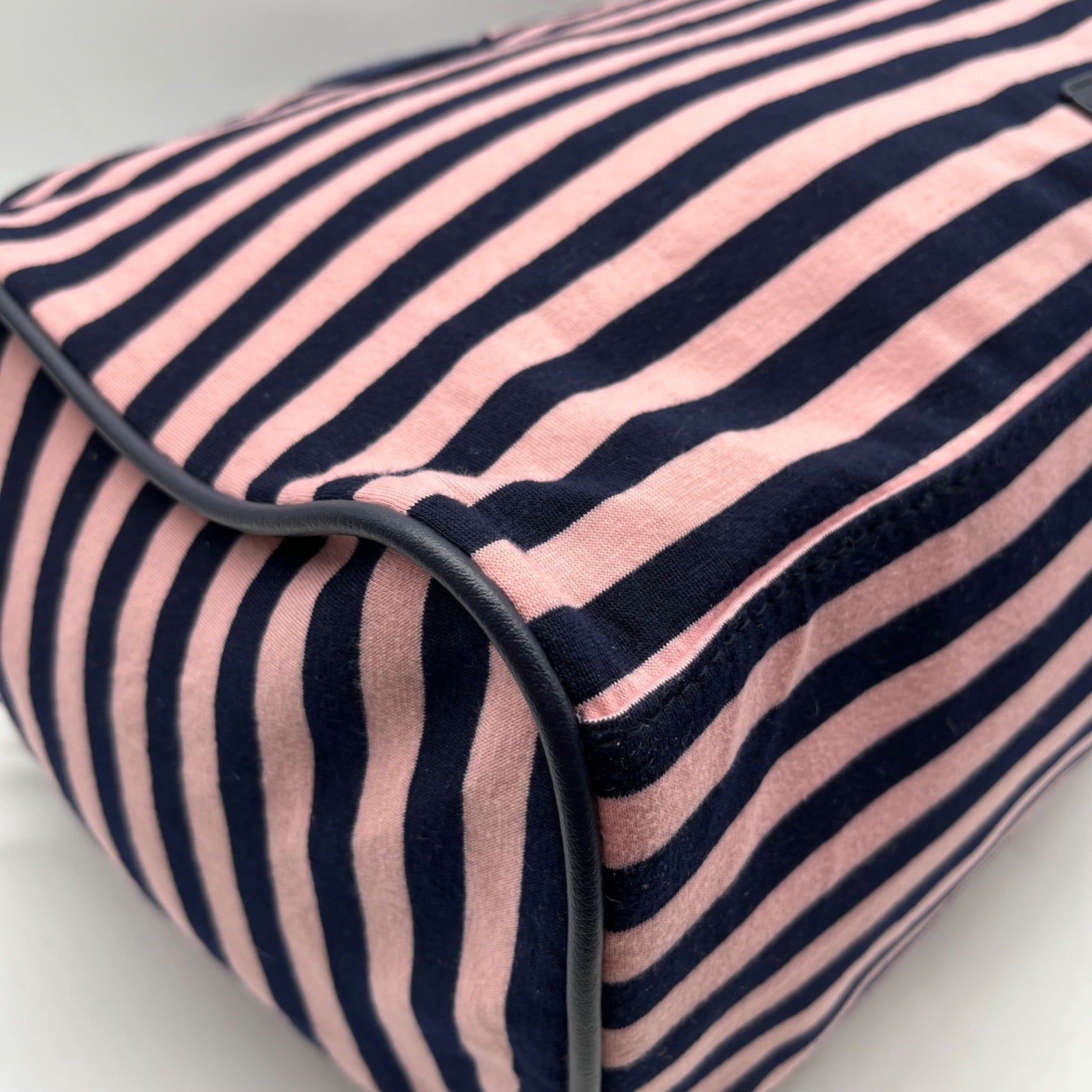 Madden Girl Navy And Pink Striped Weekender Travel Duffel Bag