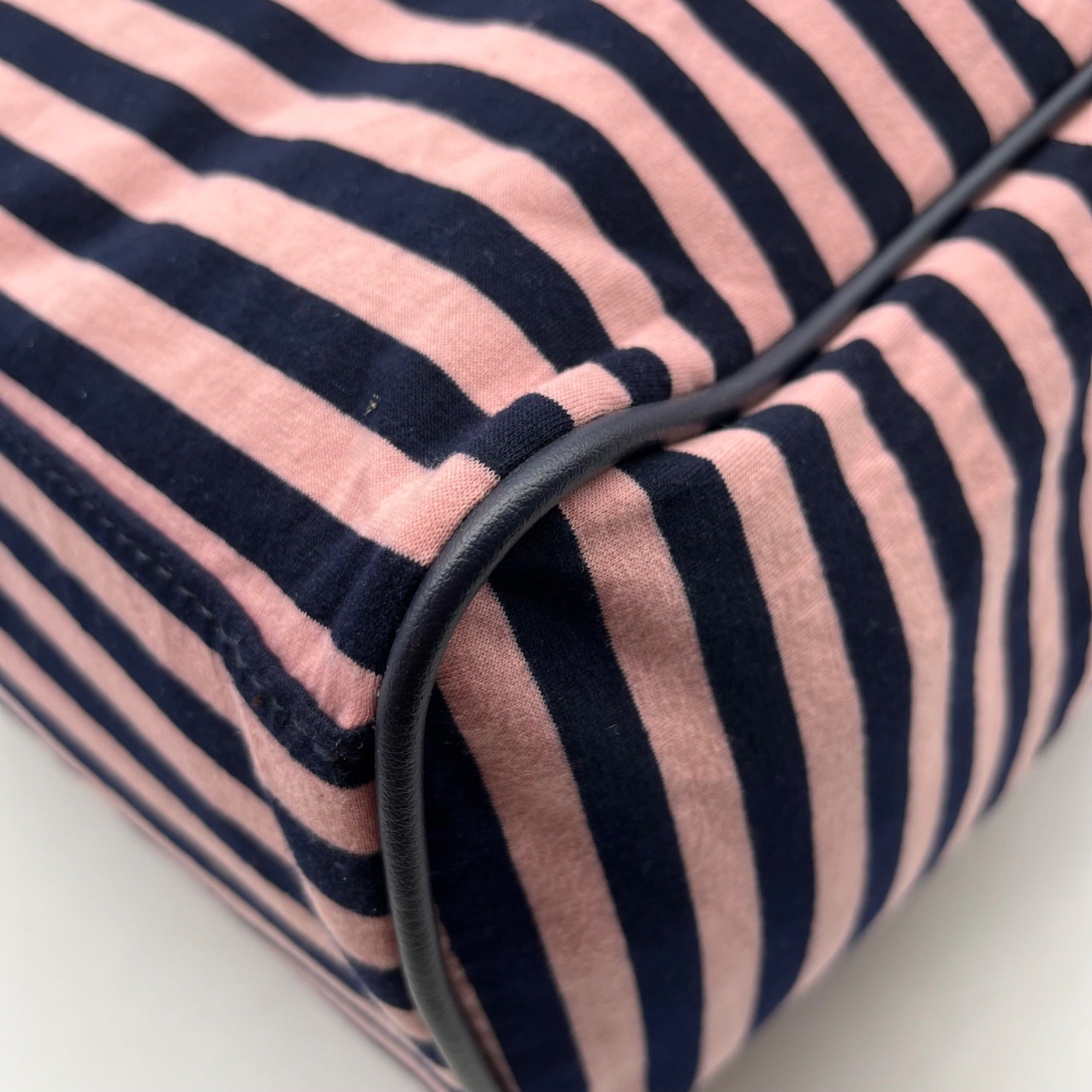 Madden Girl Navy And Pink Striped Weekender Travel Duffel Bag