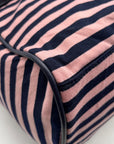 Madden Girl Navy And Pink Striped Weekender Travel Duffel Bag