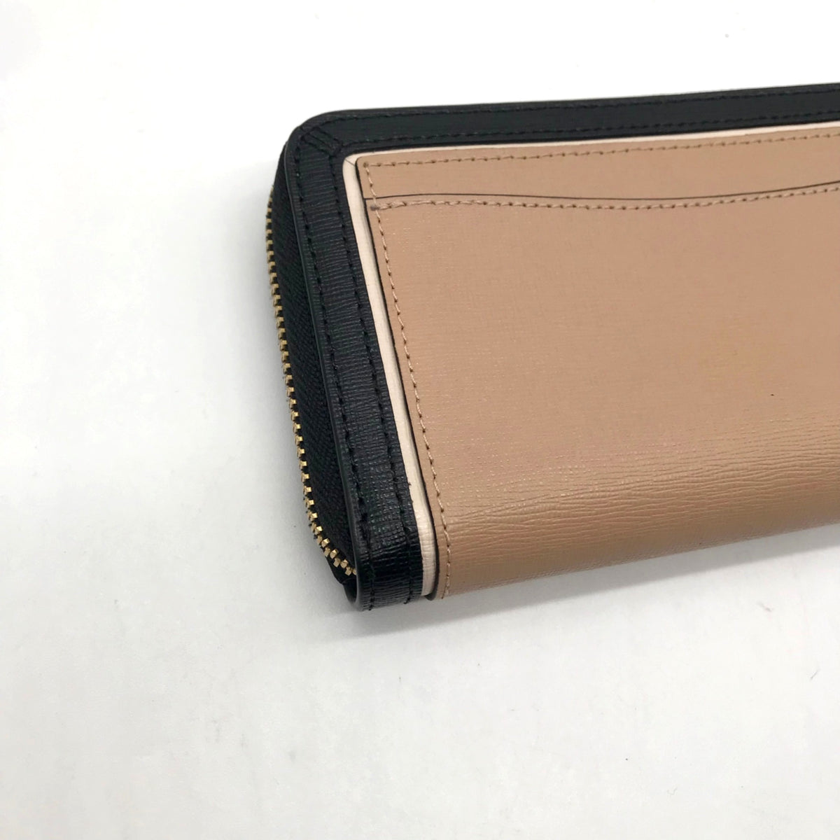 Kate Spade Color-blocked Saffiano Leather Zip-Around Wallet