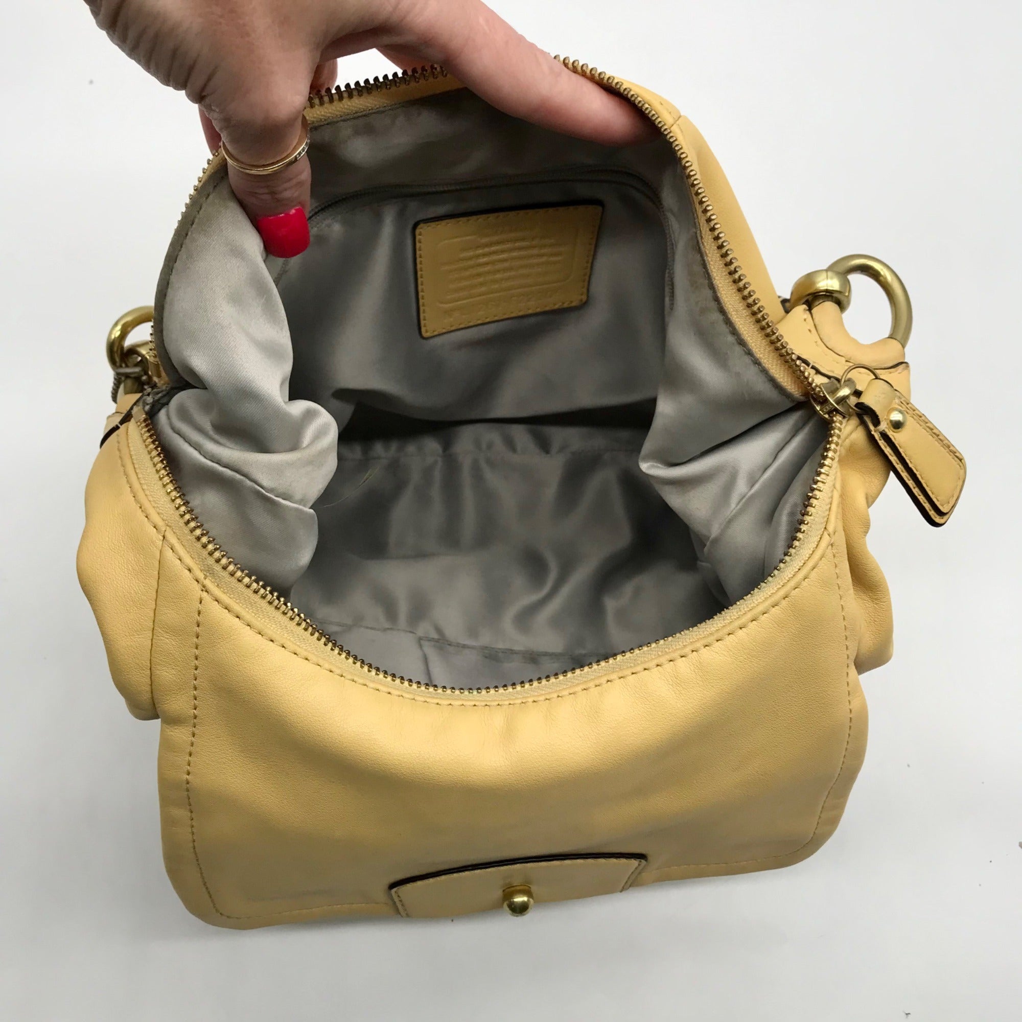 Coach Yellow Leather Kristen Covertible Hobo Bag F22306
