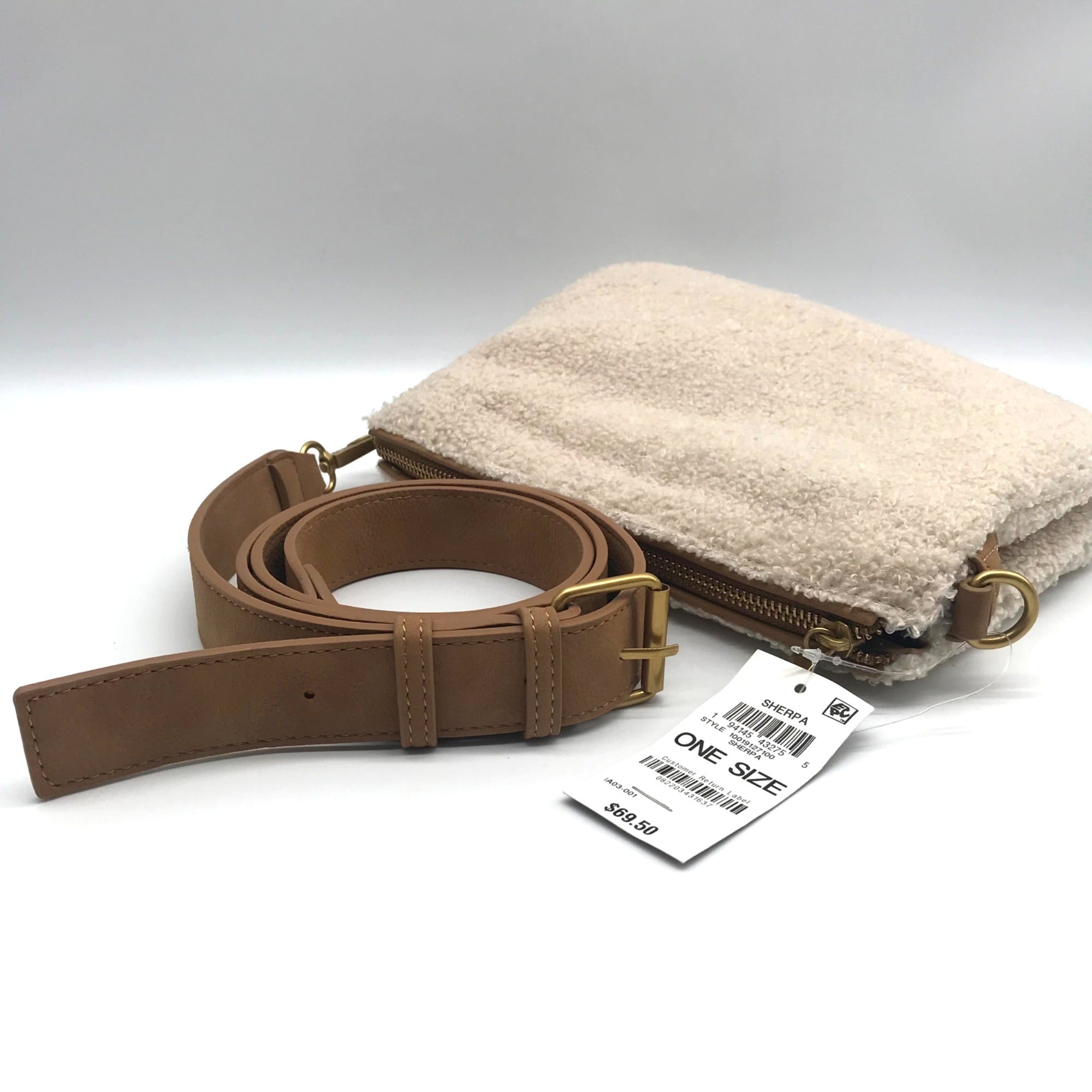 Style &amp; Co Sherpa Faux Fur Double Compartment Crossbody