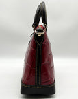 Dooney and Bourke Red Leather Croc Embossed Denison Satchel And Wallet