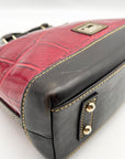 Dooney and Bourke Red Leather Croc Embossed Denison Satchel And Wallet