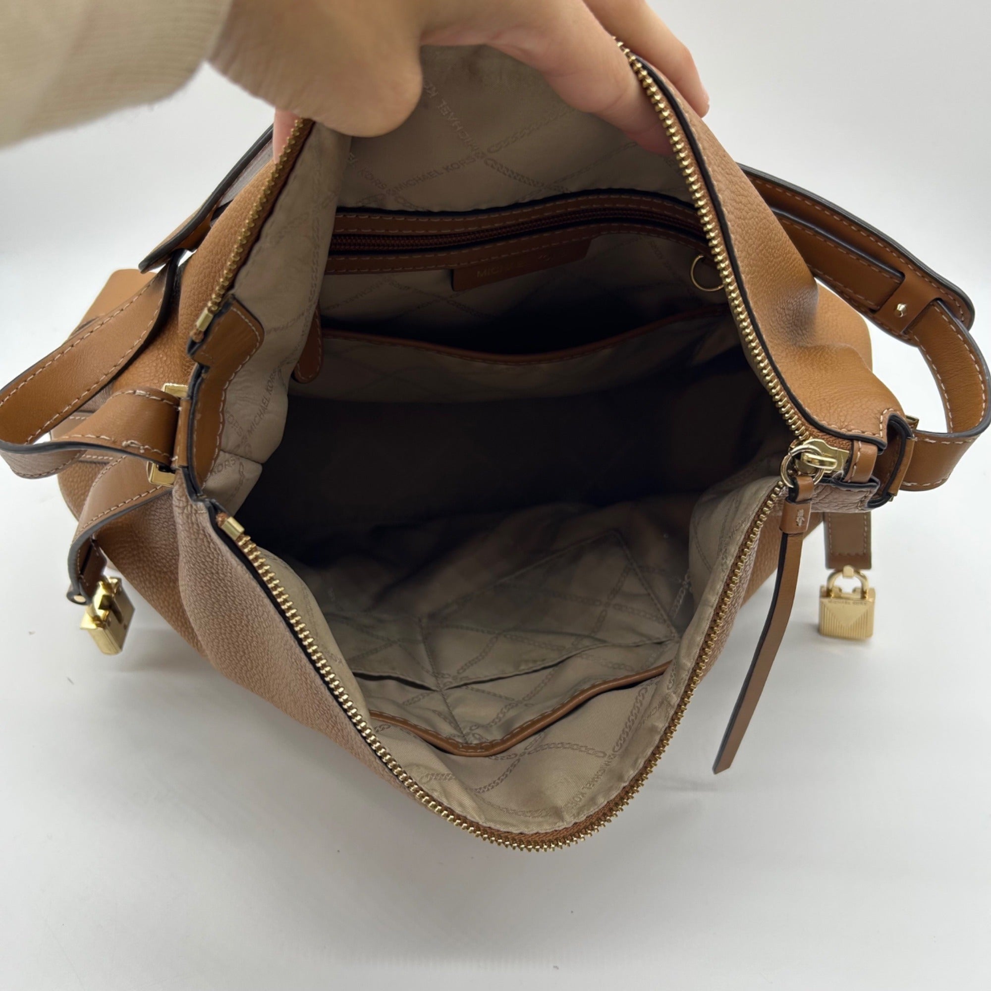 Michael Kors Brown Crosby Leather Hobo Shoulder Bag