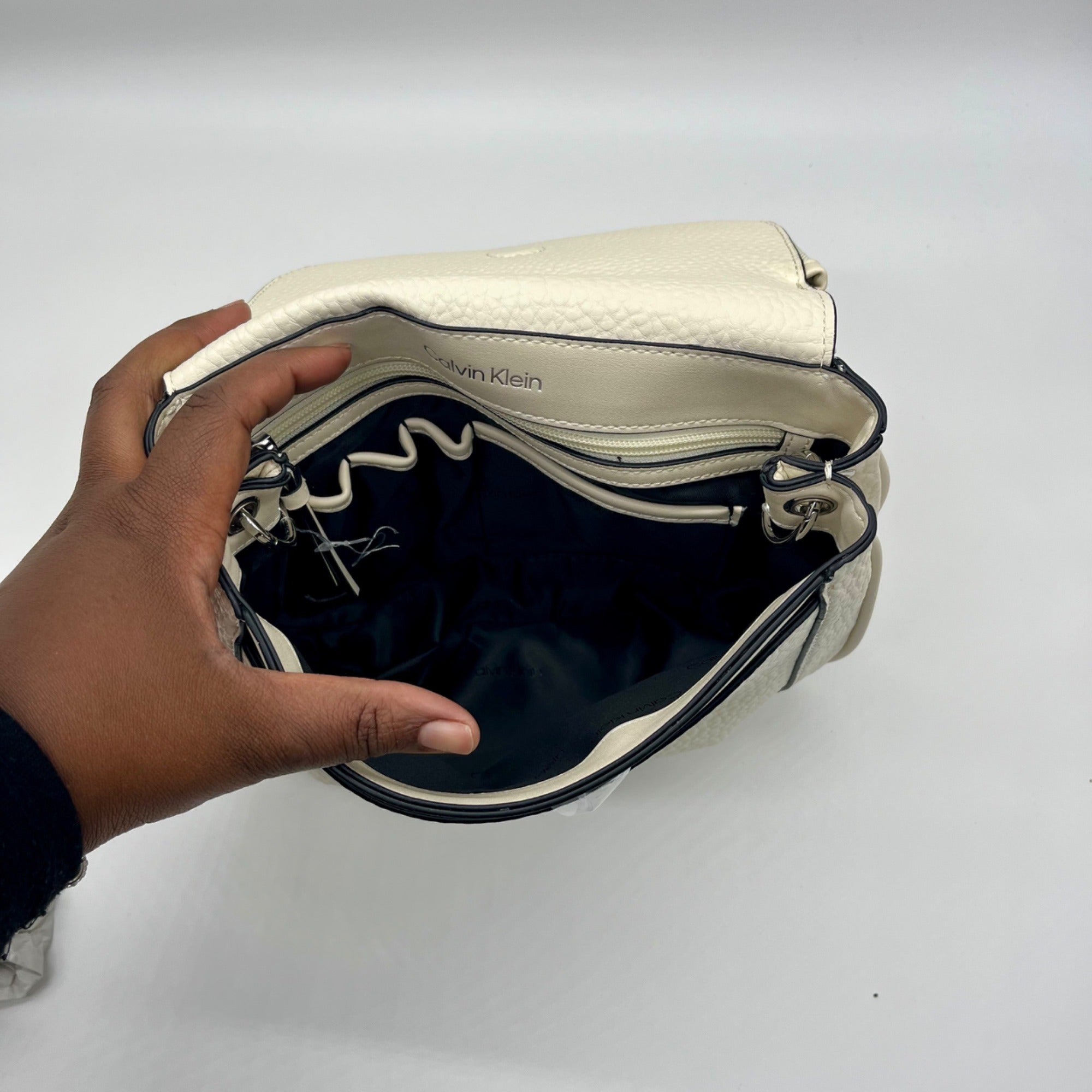 Calvin Klein White Leather Crossbody Bag
