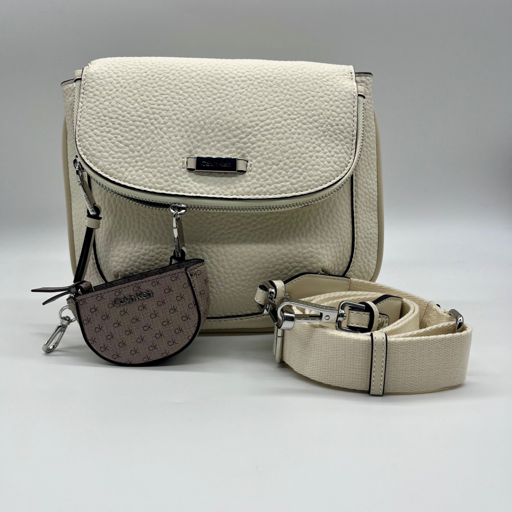 Calvin Klein White Leather Crossbody Bag
