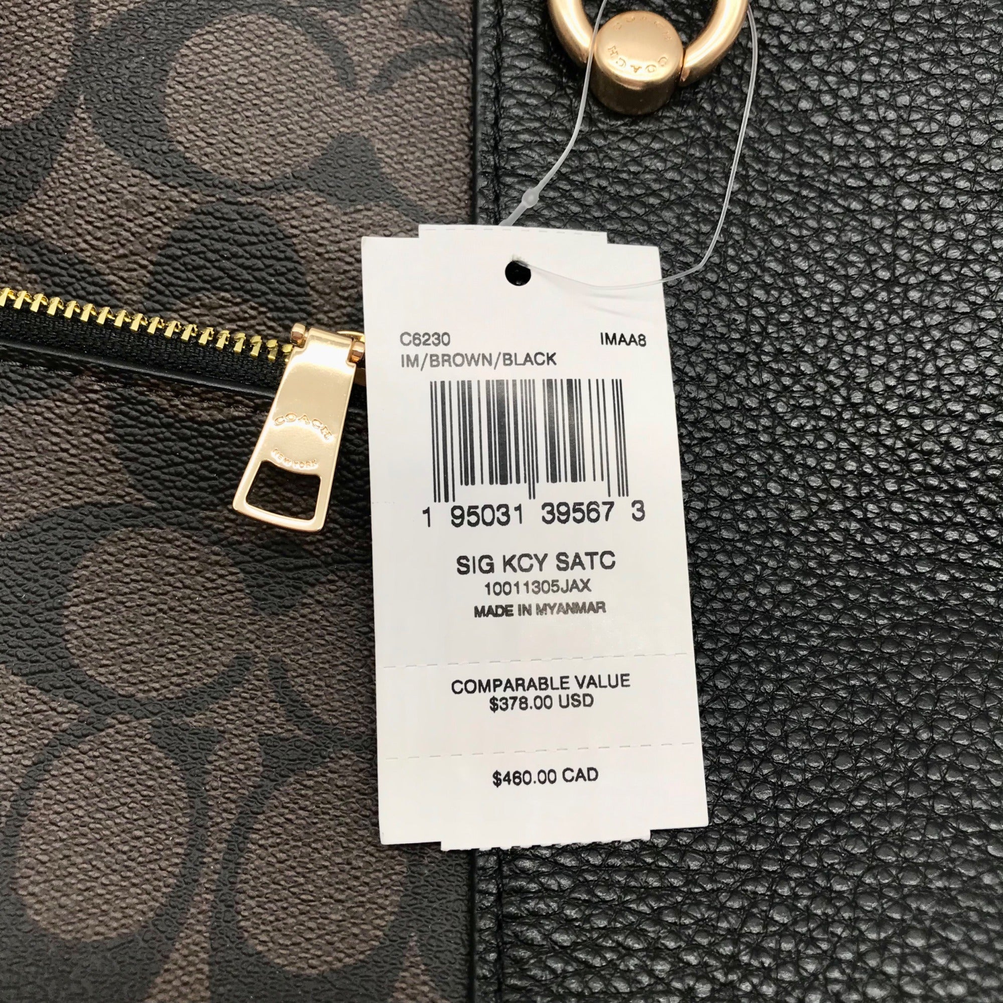 Coach Brown Monogram Canvas Kacey Convertible Satchel Bag C6230