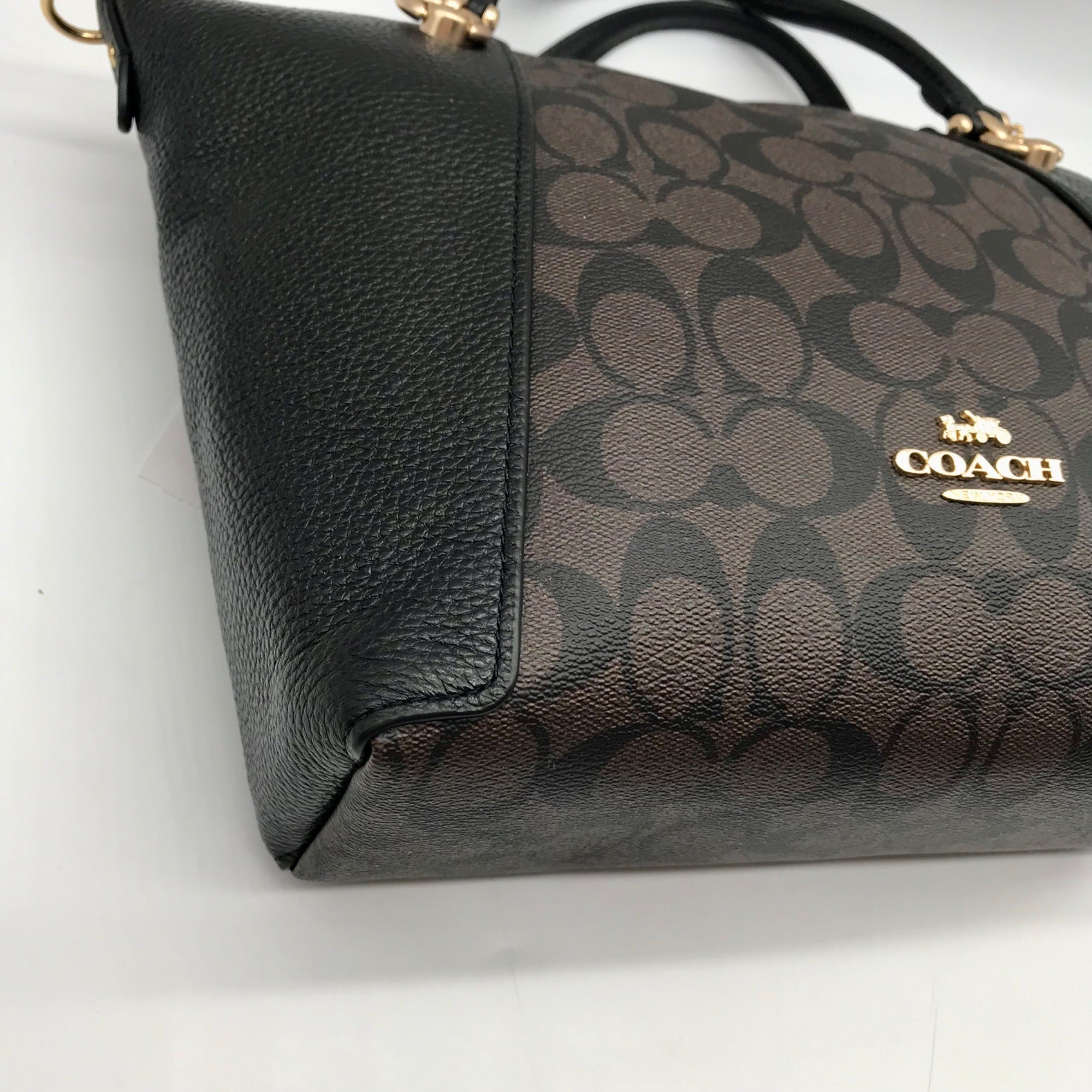 Coach Brown Monogram Canvas Kacey Convertible Satchel Bag C6230