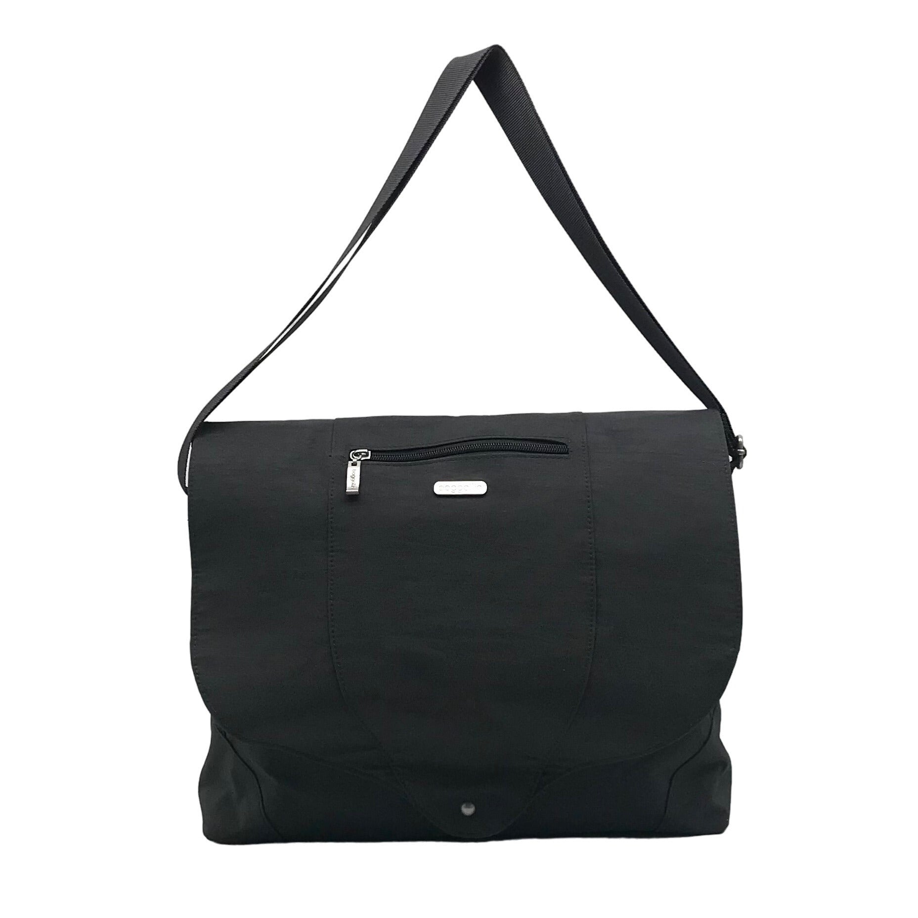 Baggallini Neighborhood Gray Nylon Laptop Messenger Bag