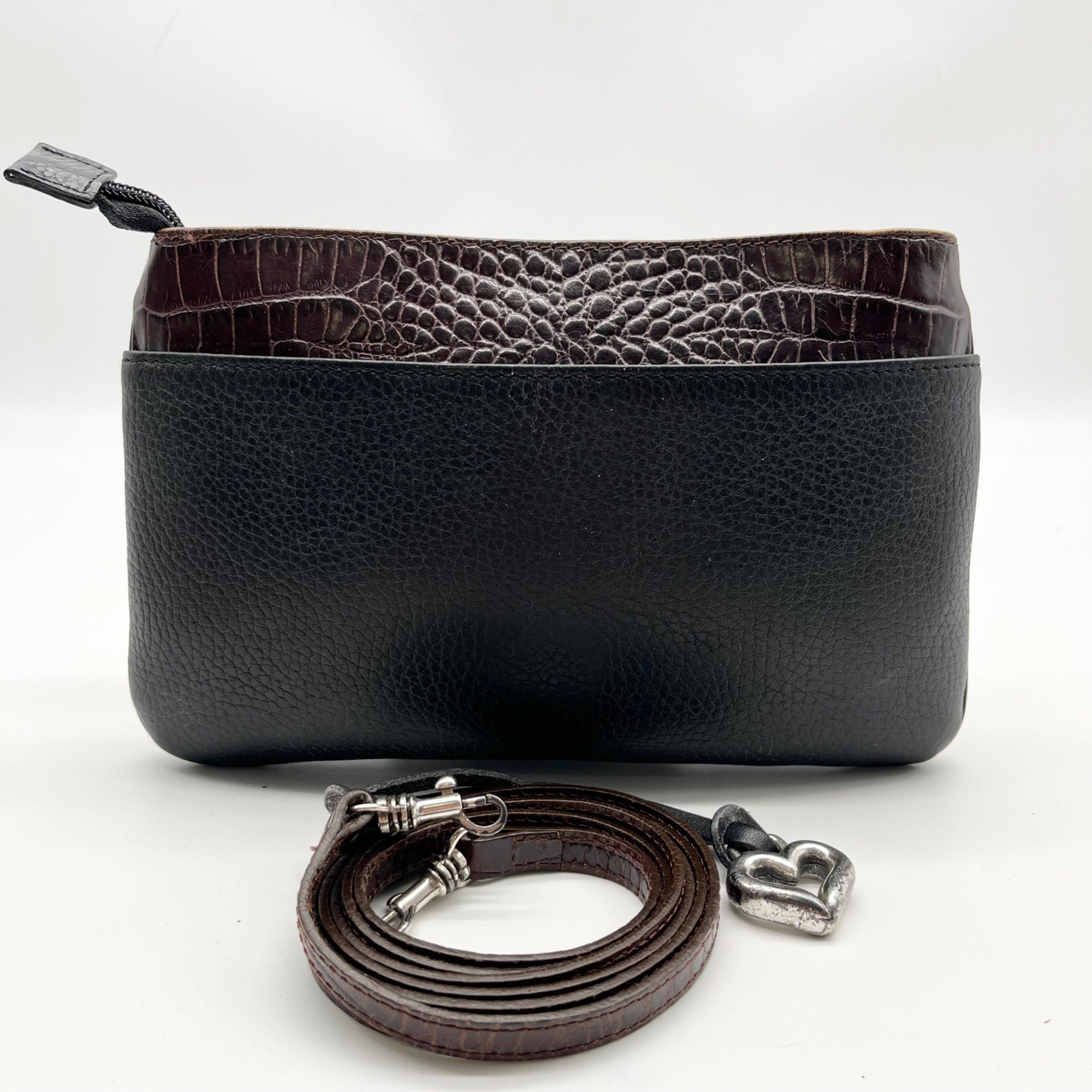 Brighton Two-Tone Brown &amp; Black Crossbody Bag