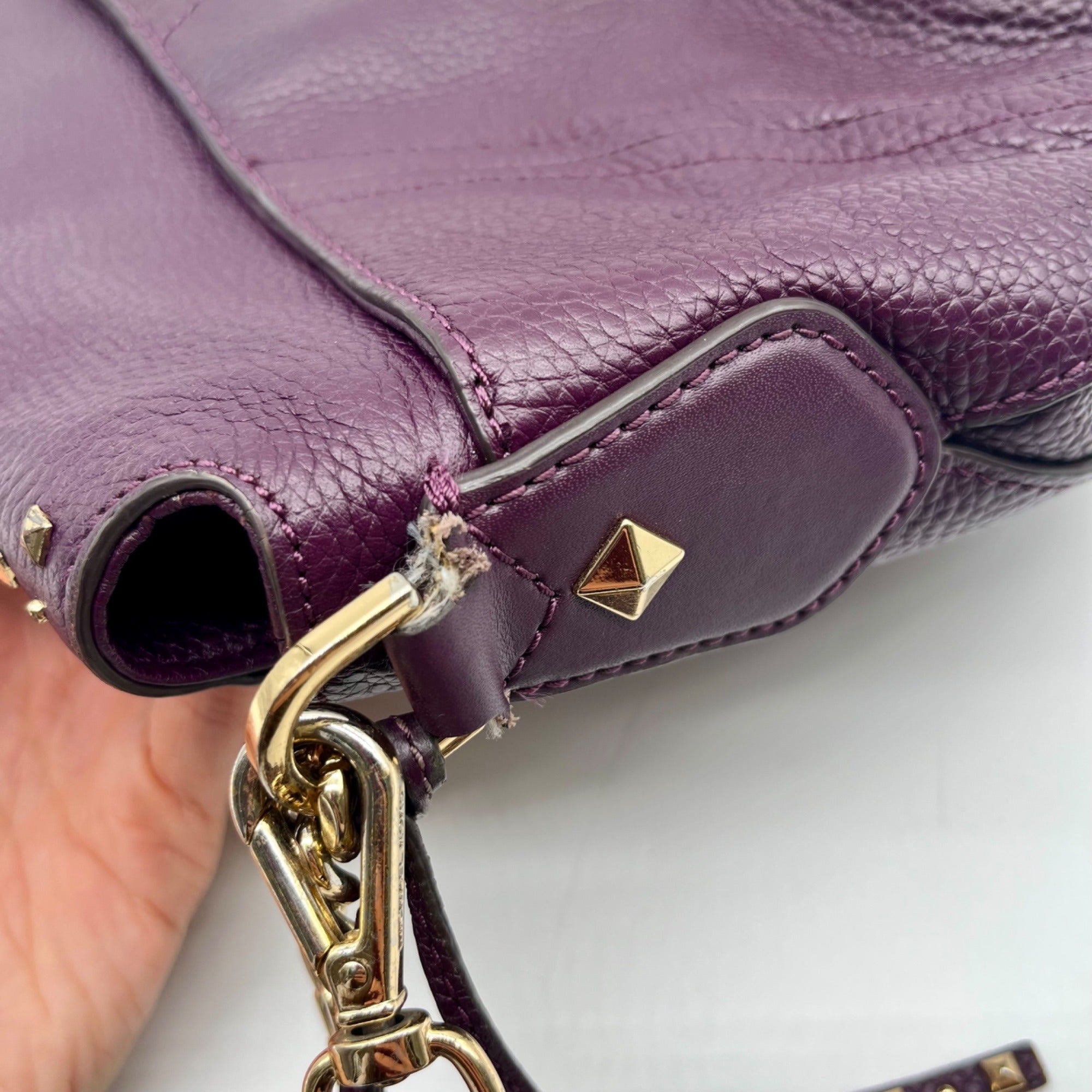 Michael Kors Aria Studded Leather Crossbody Bag