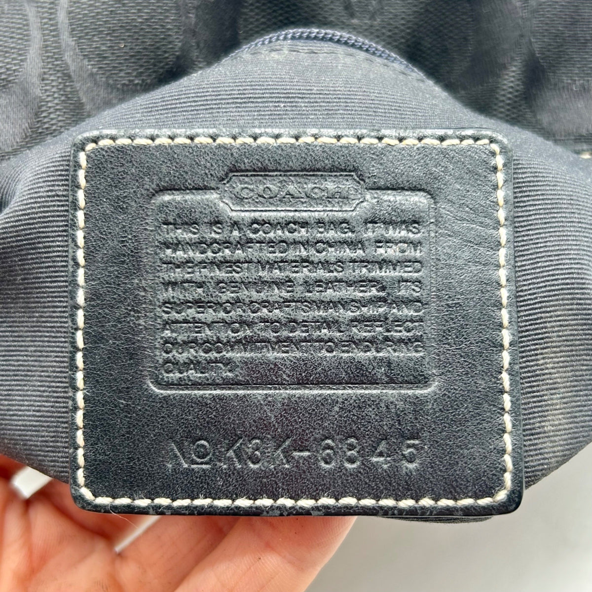 Coach Vintage Black Signature Canvas Clip Shoulder Bag