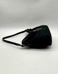 Coach Vintage Black Signature Canvas Clip Shoulder Bag