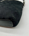 Coach Vintage Black Signature Canvas Clip Shoulder Bag
