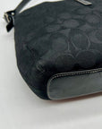 Coach Vintage Black Signature Canvas Clip Shoulder Bag