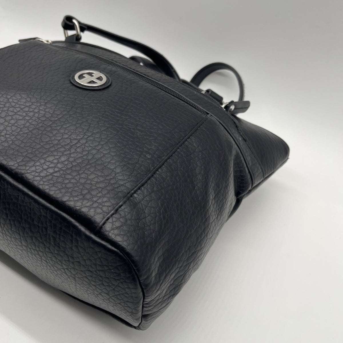 Giani Bernini Black Faux Leather Medium Shoulder Bag