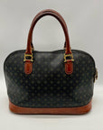 Pollini Monogram Print Pebbled Leather Wallet And Reversible Handbag