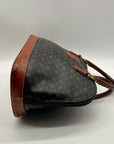 Pollini Monogram Print Pebbled Leather Wallet And Reversible Handbag