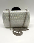 Nina Silver Rhinestone Crystal CLutch Evening Bag