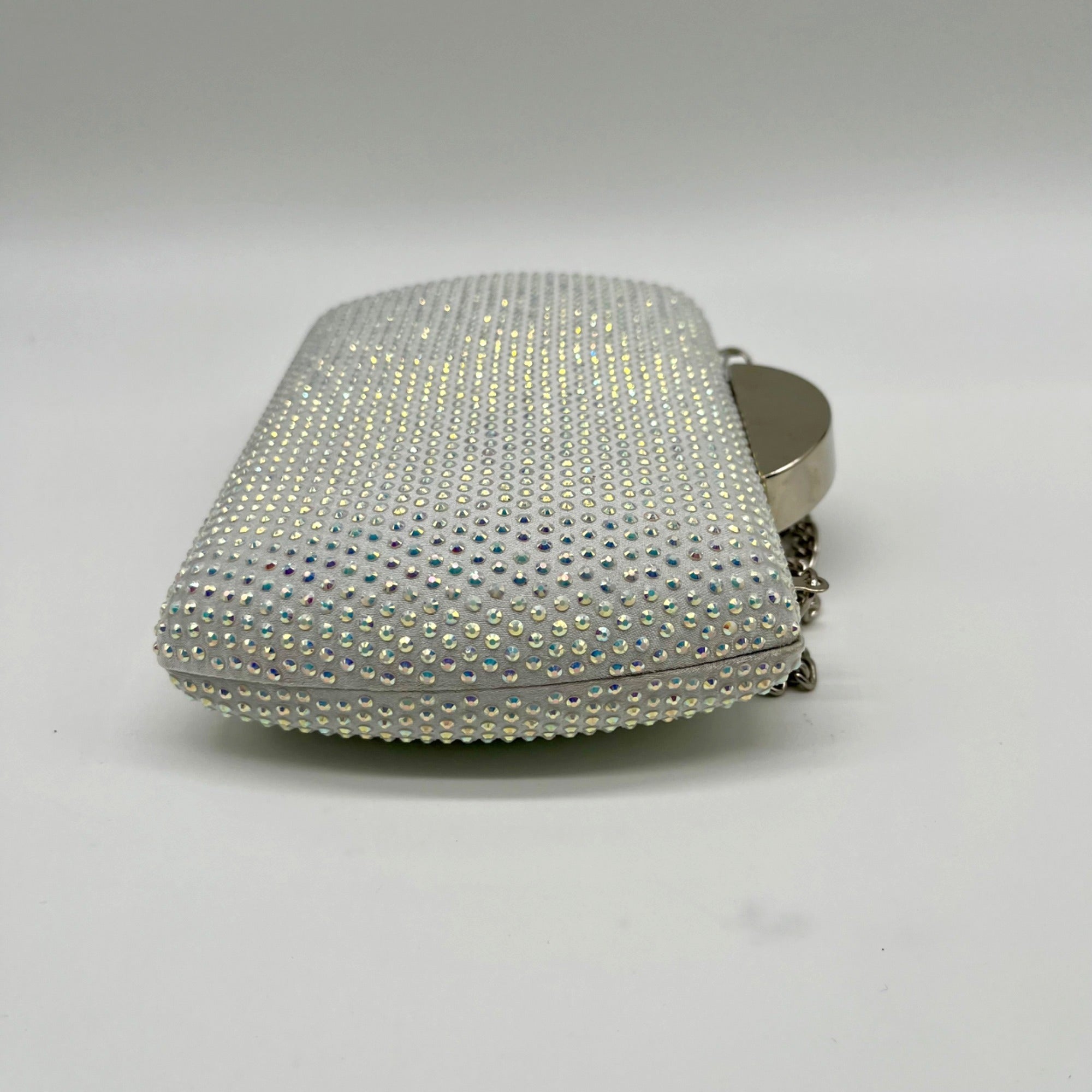 Nina Silver Rhinestone Crystal CLutch Evening Bag