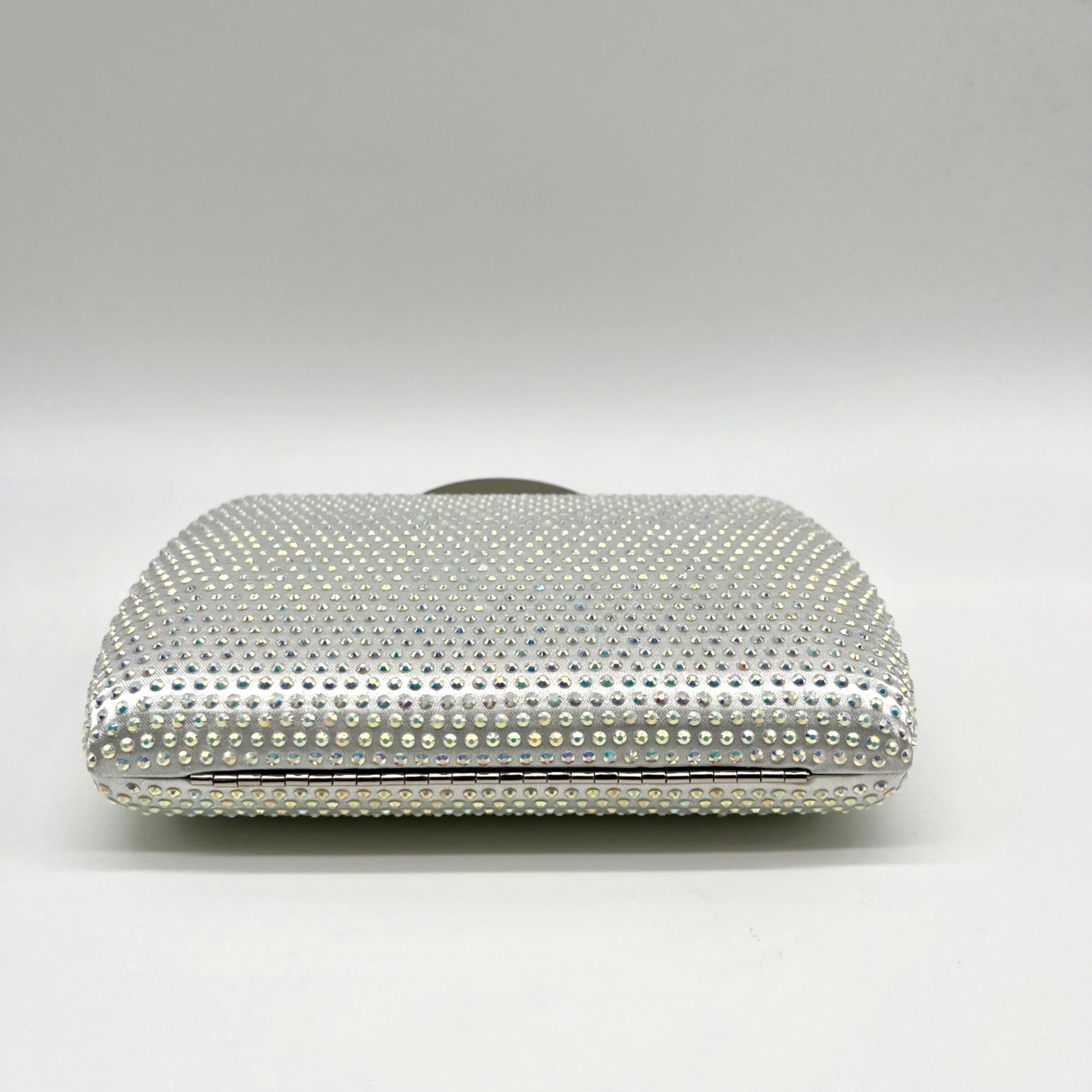 Nina Silver Rhinestone Crystal CLutch Evening Bag