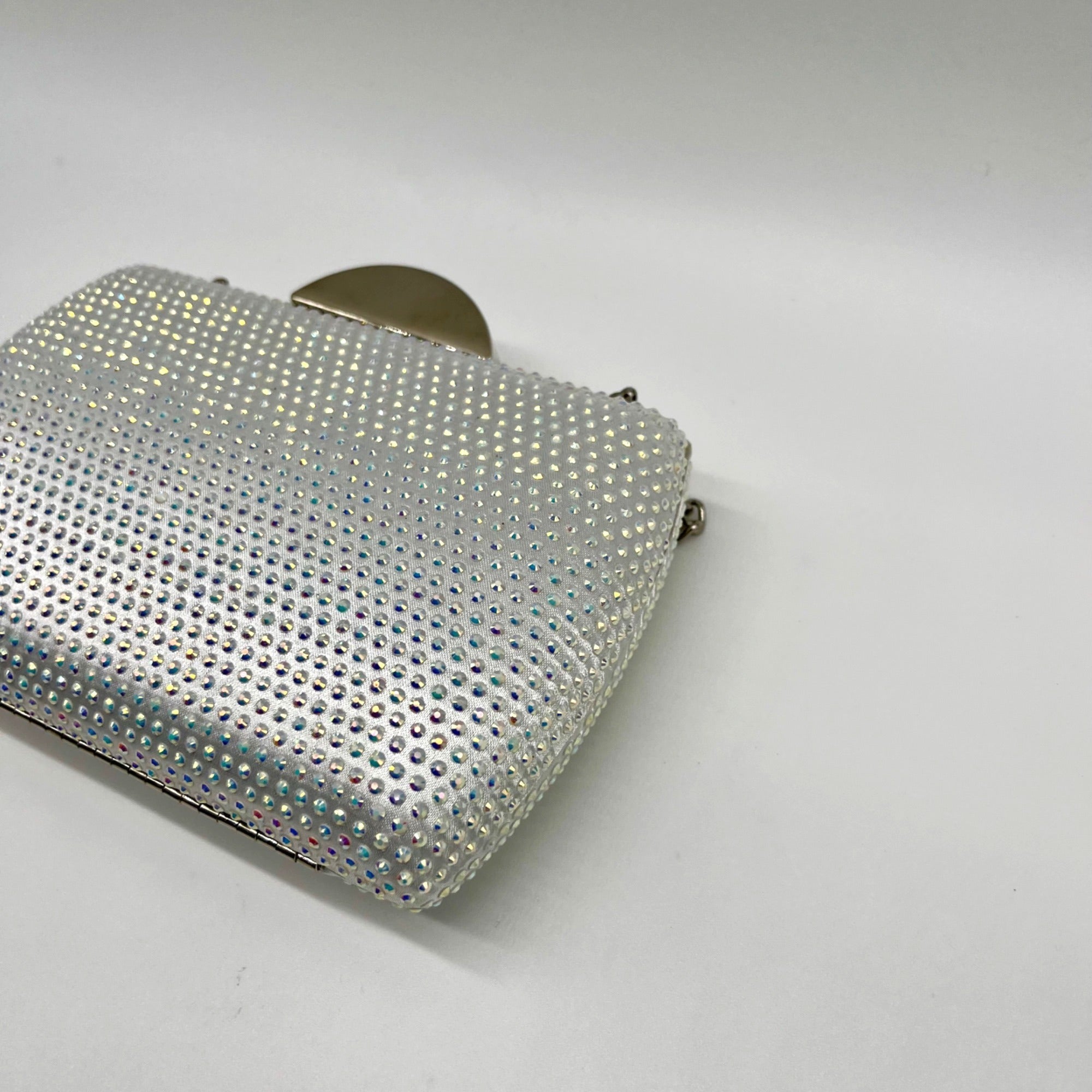Nina Silver Rhinestone Crystal CLutch Evening Bag
