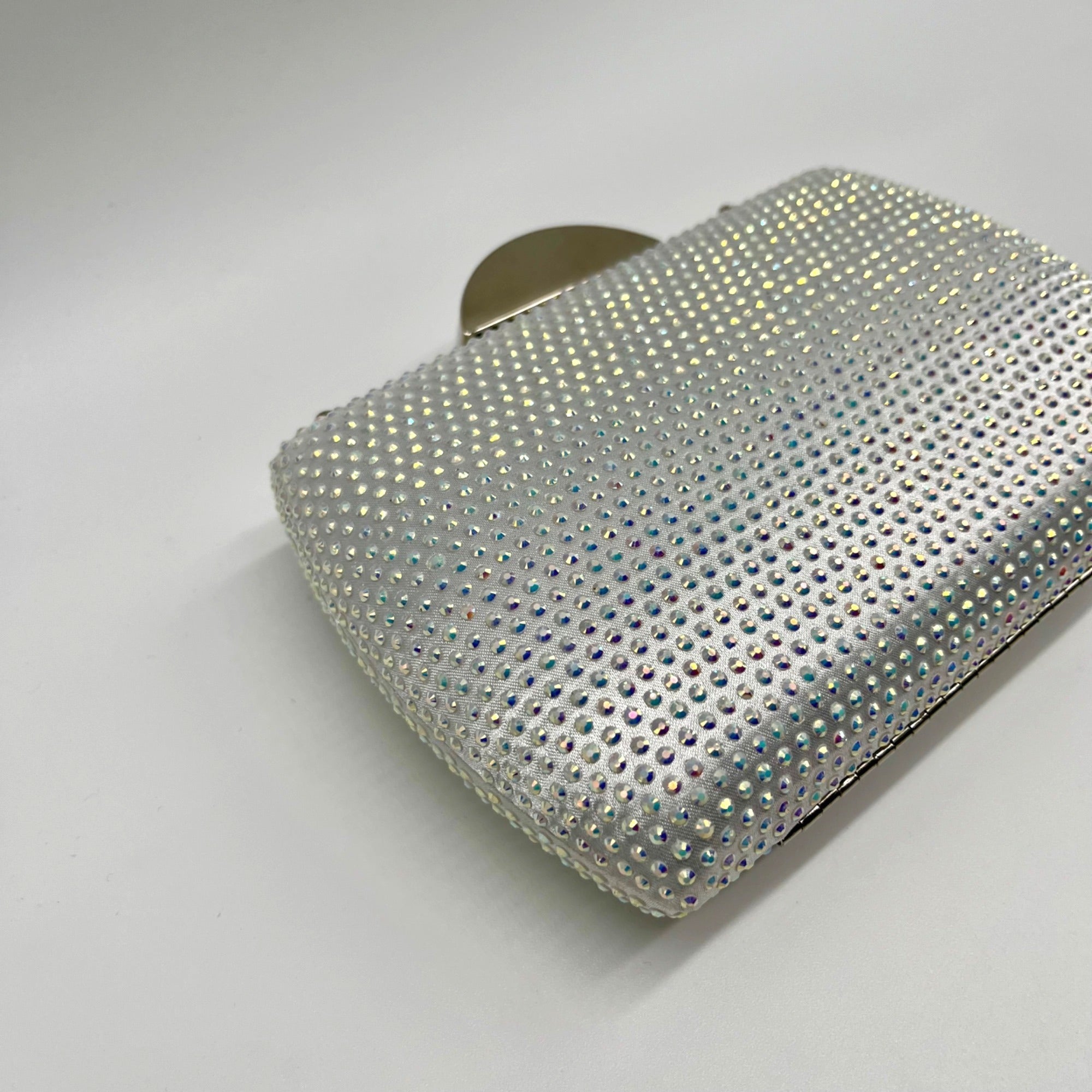 Nina Silver Rhinestone Crystal CLutch Evening Bag