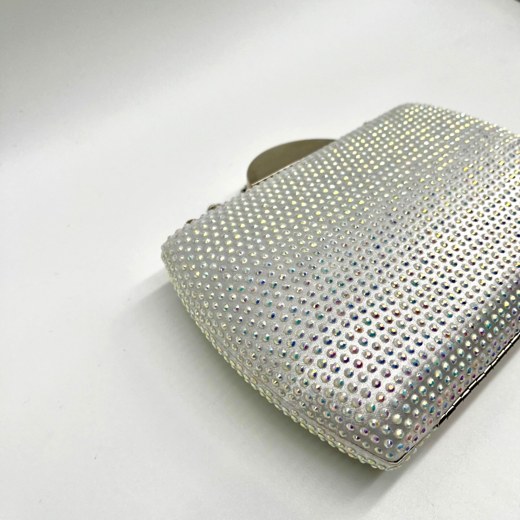 Nina Silver Rhinestone Crystal CLutch Evening Bag