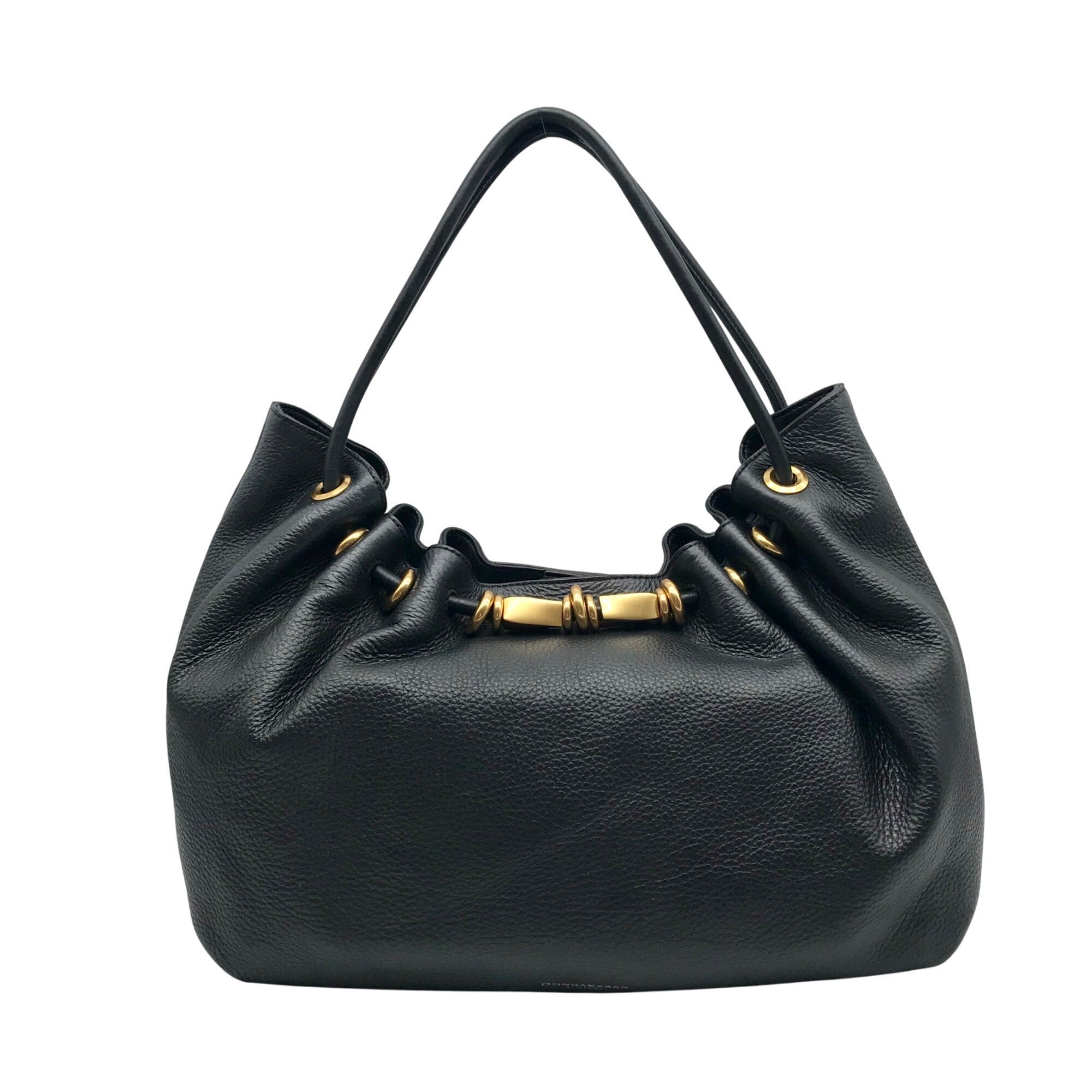 Donna Karan Black Pebbled Leather Seacliff Tote Bag