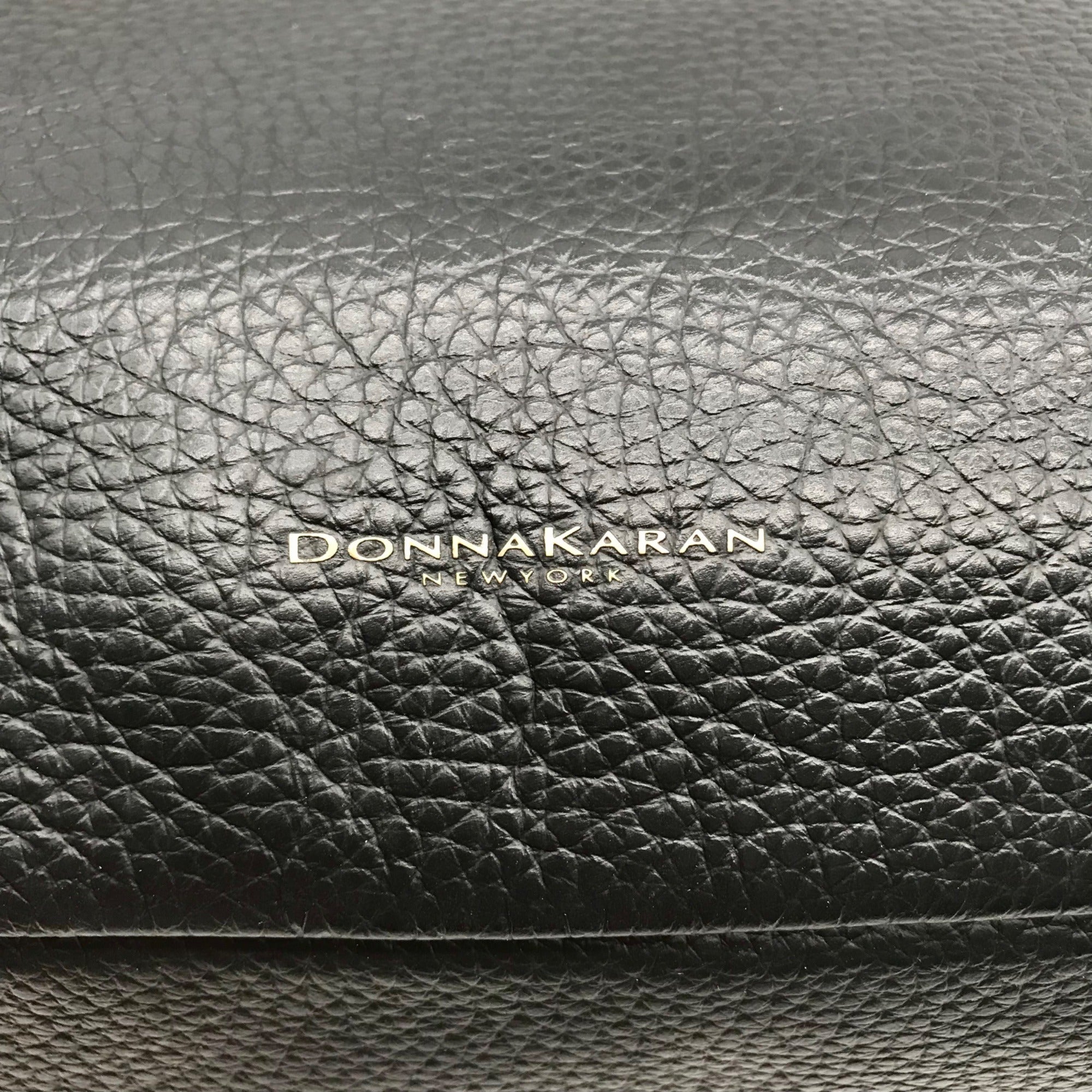 Donna Karan Black Pebbled Leather Seacliff Tote Bag