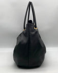 Donna Karan Black Pebbled Leather Seacliff Tote Bag