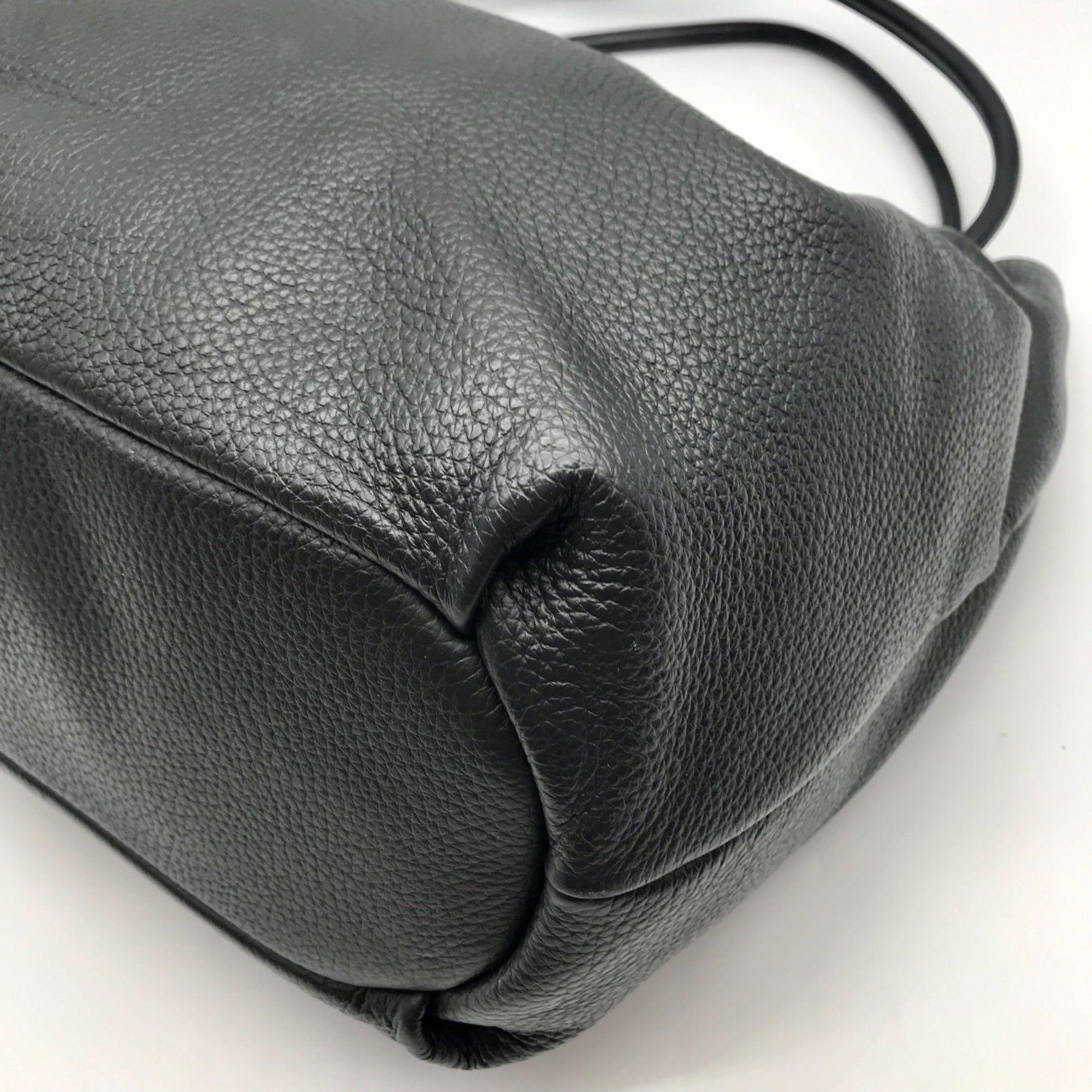Donna Karan Black Pebbled Leather Seacliff Tote Bag