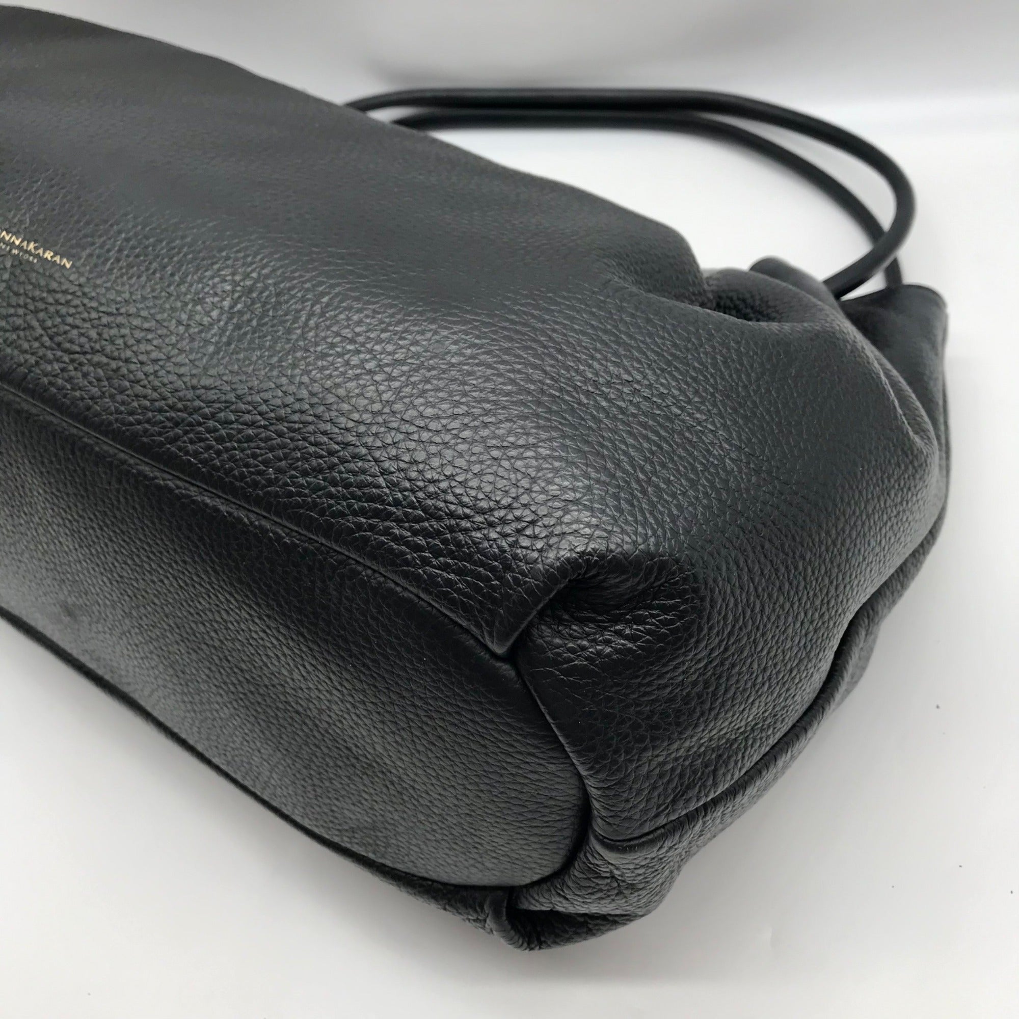 Donna Karan Black Pebbled Leather Seacliff Tote Bag