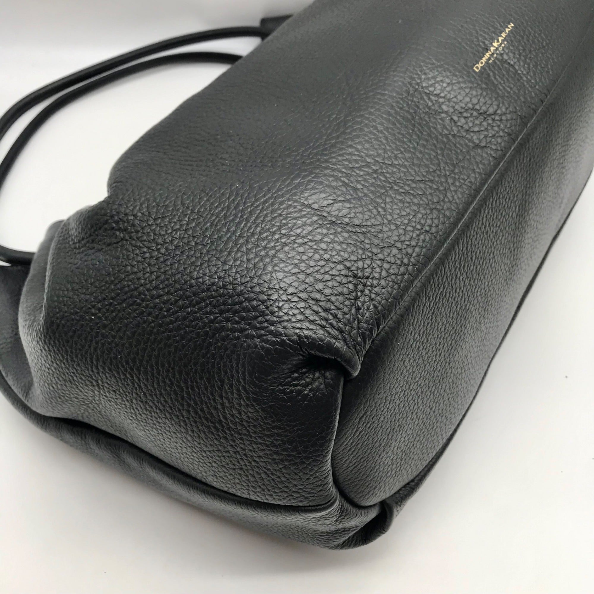 Donna Karan Black Pebbled Leather Seacliff Tote Bag