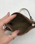 Coach Tan and Ivory Canvas Wristlet
