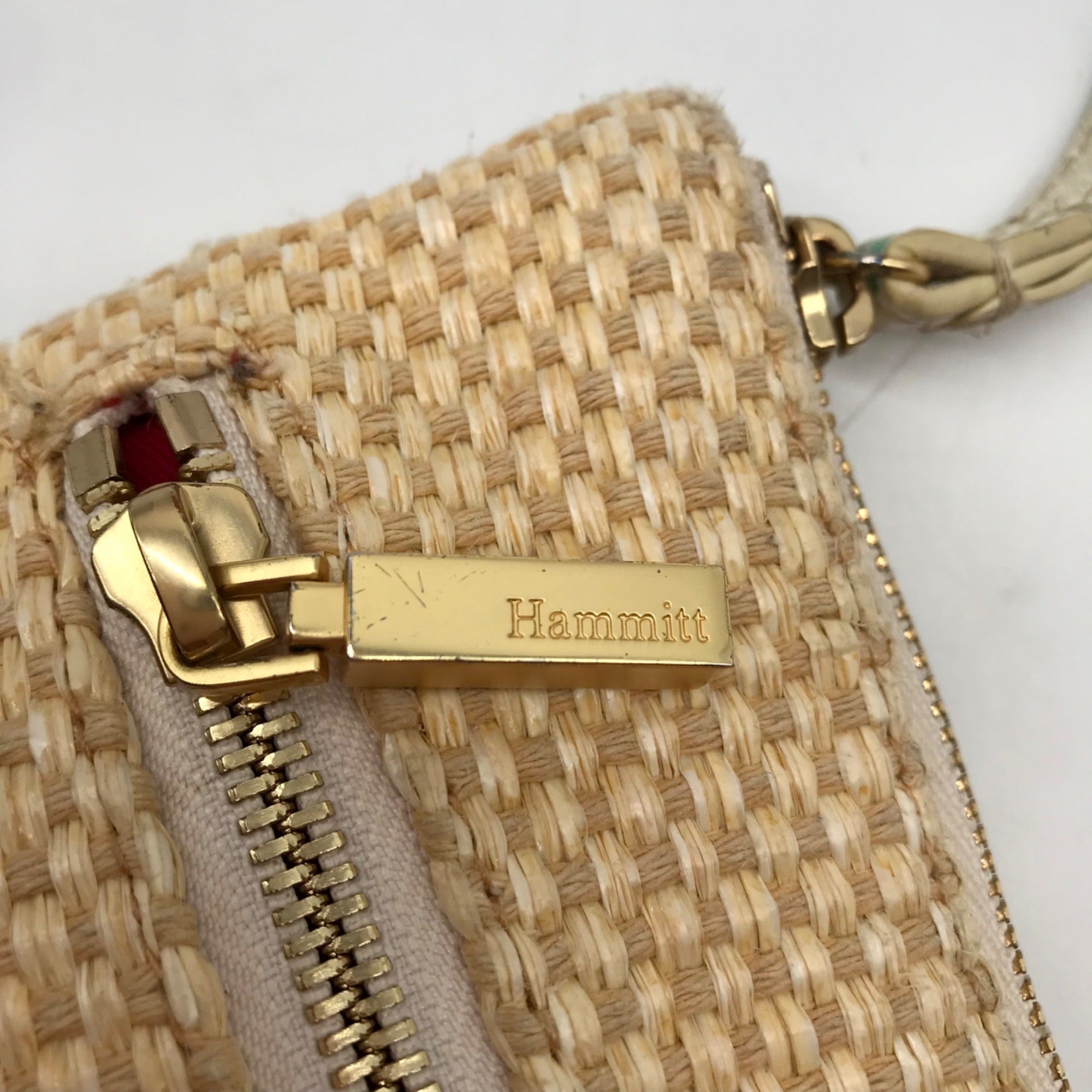 Hammitt Tan Raffia Nash Small 2 Wristlet